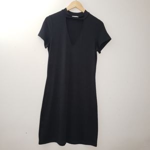 Aritzia Wilfred Free Black Mock V Neck Dress